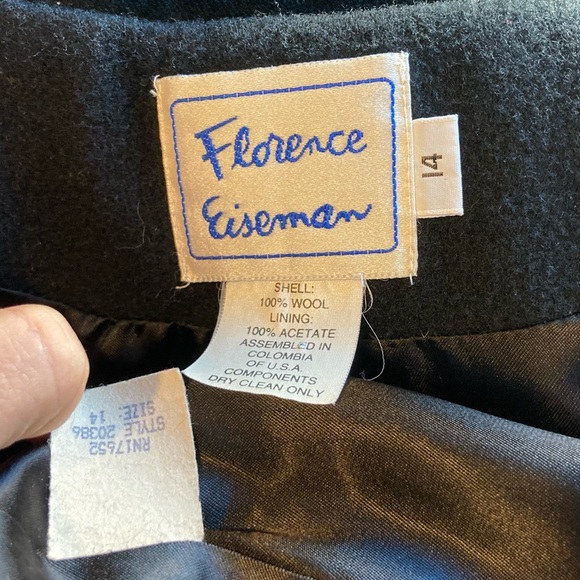 Vintage 90s Trench Swing Coat, Wool Shell, Double Breasted with Velvet Collar - Picture 6 of 6